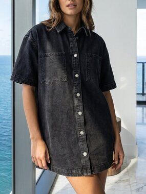 NWT! ASOS Design oversized denim mini dress US 10